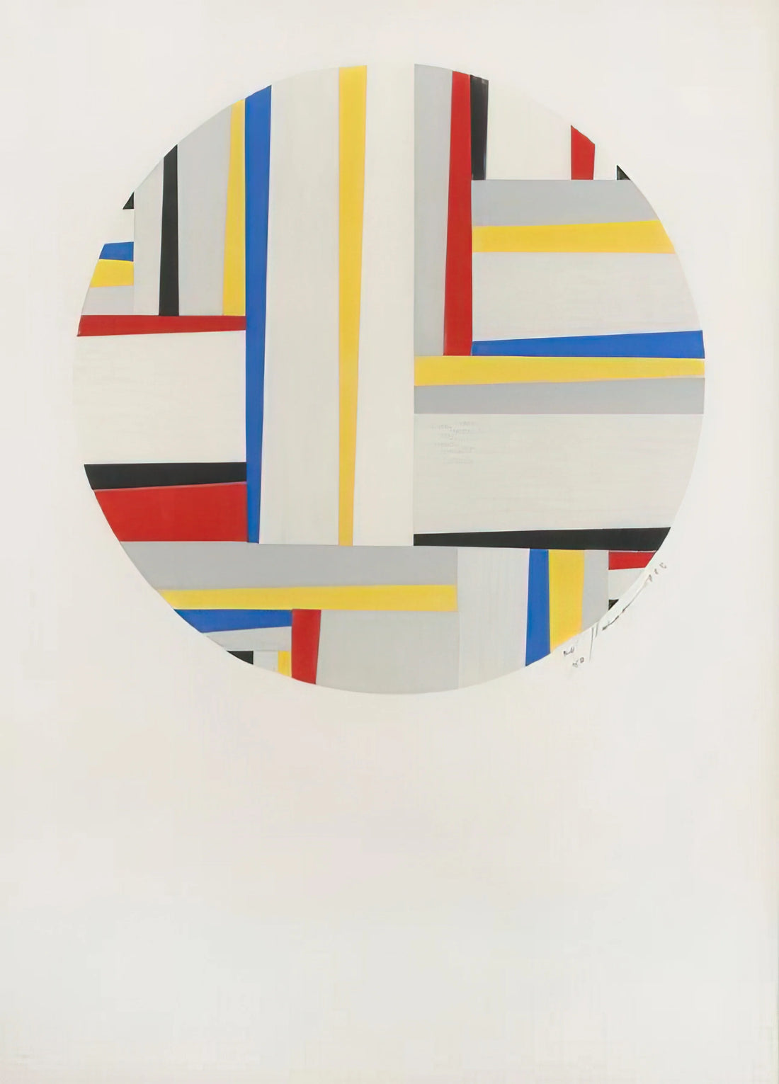 Fritz Glarner's Relational Painting: The Swiss-American Pioneer of Geometric Abstraction - Relational Painting, Tondo #49 - 1952 by Fritz Glarner