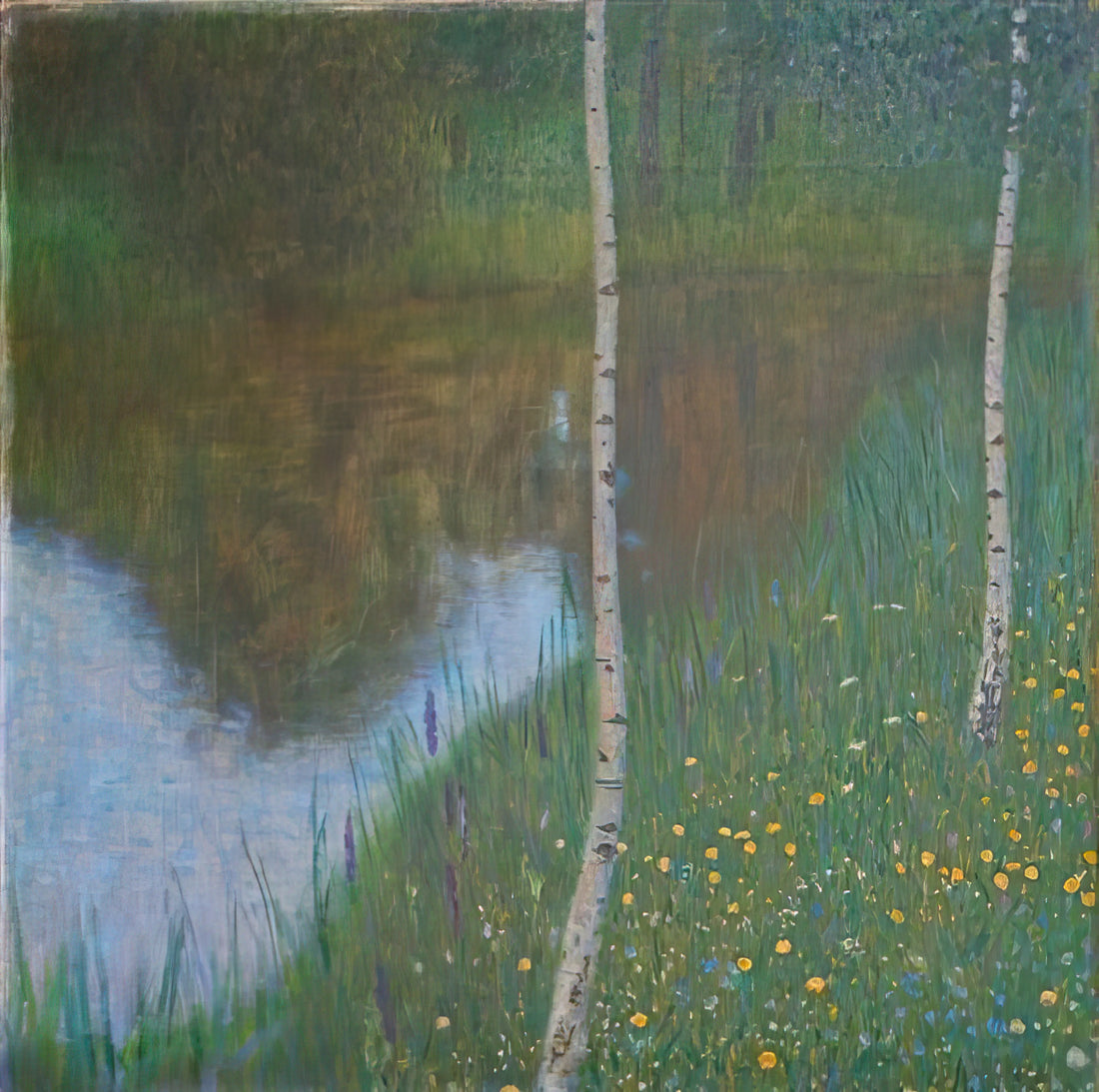 George Klimt: Unraveling the Artistic Legacy of Gustav Klimt's Brother - LAKESIDE WITH BIRCH TREES 1901 by Gustav Klimt