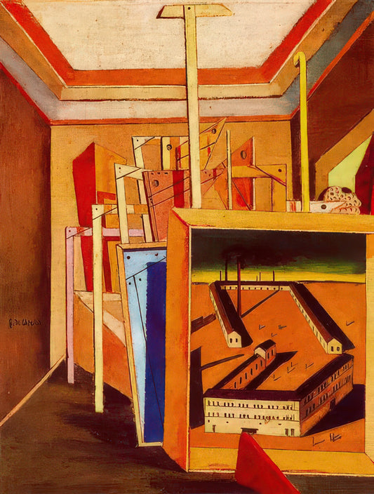 Giorgio de Chirico: The Enigmatic Visionary of Metaphysical Art - METAPHYSICAL INTERIOR OF STUDIO 1948 by Giorgio de Chirico