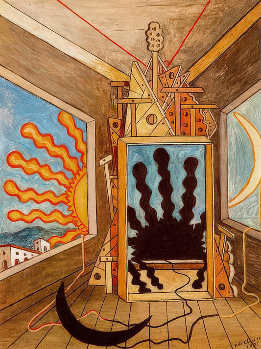 Giorgio de Chirico: The Visionary Pioneer of Metaphysical Art - METAPHYSICAL INTERIOR WITH SUN WHICH DIES 1971 by Giorgio de Chirico