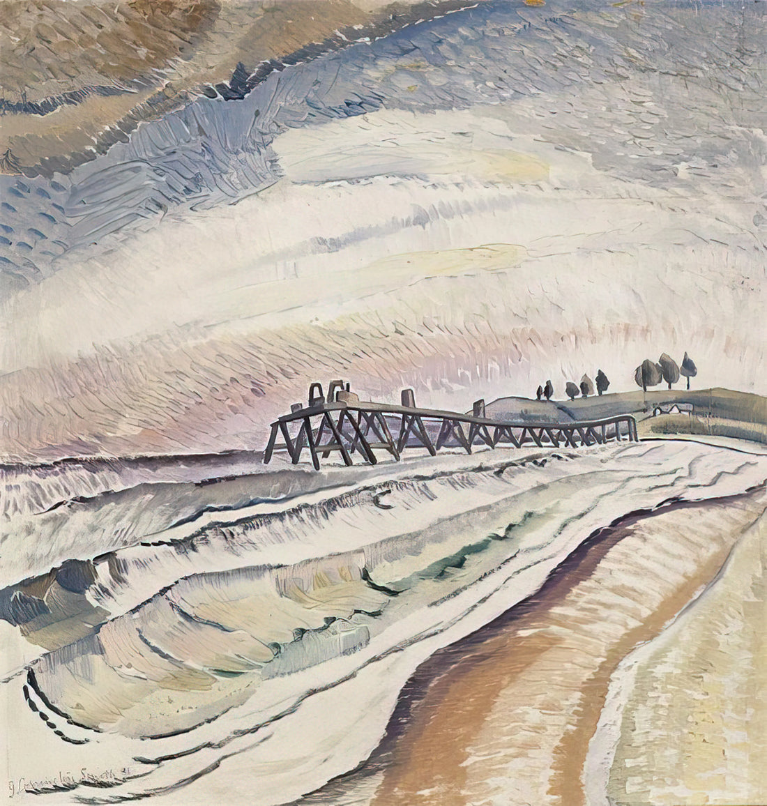 Grace Cossington Smith for Sale: Acquiring Museum-Quality Prints of Australia's Modernist Pioneer - Bulli Pier, South Coast - 1931 by Grace Cossington Smith