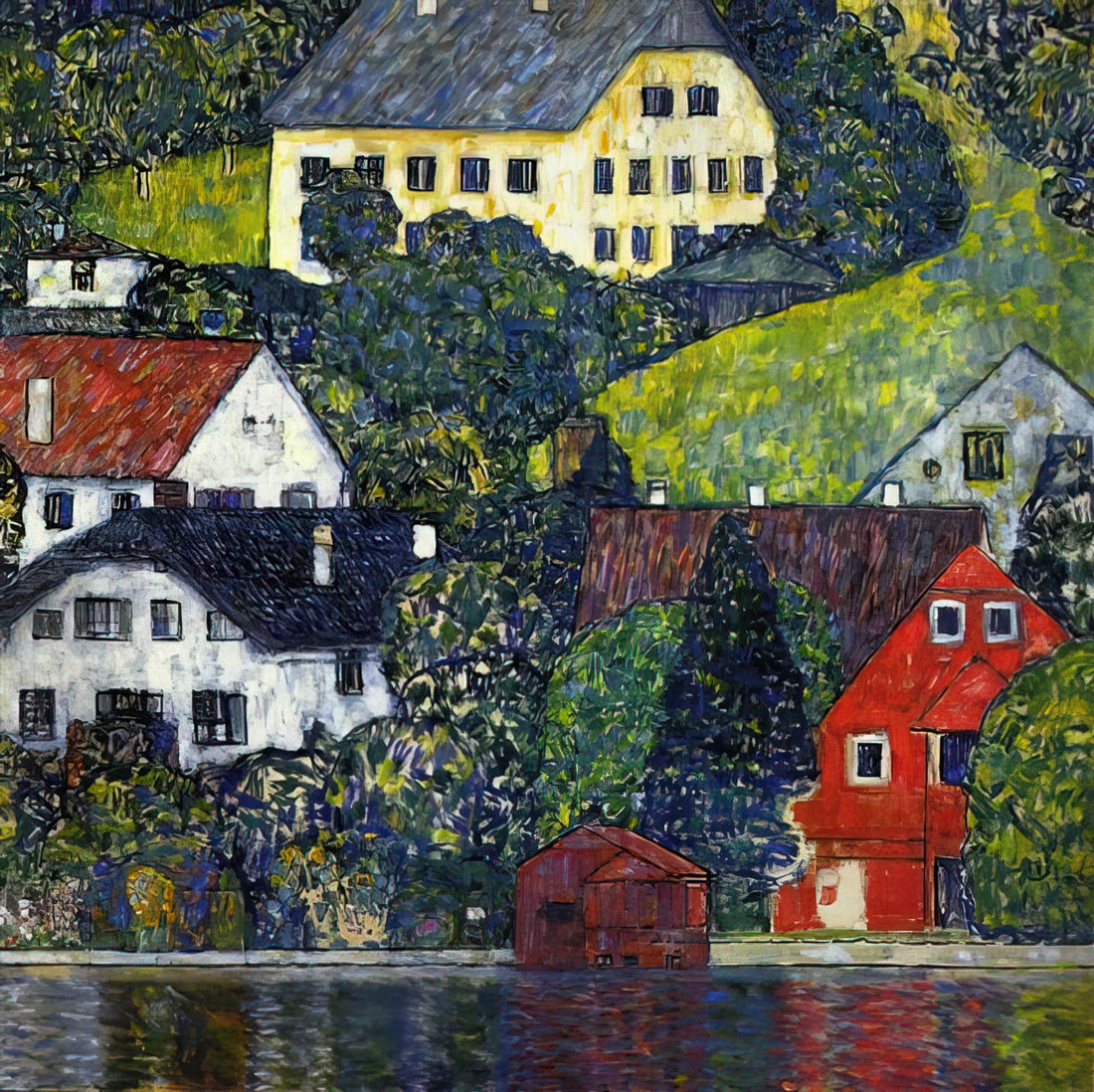 Gustav Klimt on eBay: A Collector's Guide to Authenticity, Value, and Smart Acquisition - HOUSES AT UNTERACH ON THE ATTERSEE by Gustav Klimt