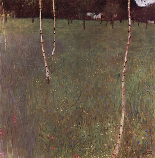 Gustav Klimt's Cleopatra: A Symbolist Masterpiece of Eroticism and Decadence - FARMHOUSES WITH BIRCH TREES by Gustav Klimt