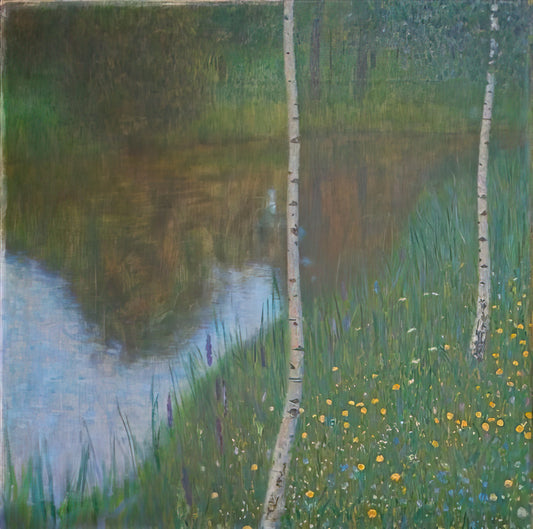 Gustav Klimt's Most Famous Artwork: A Journey Through Fin-de-Siècle Vienna's Golden Age - LAKESIDE WITH BIRCH TREES 1901 by Gustav Klimt
