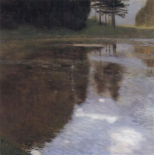 Gustav Klimt's 'The Old Burgtheater': A Masterpiece of Viennese Architectural Painting - QUIET POND IN THE PARK OF APPEAL by Gustav Klimt