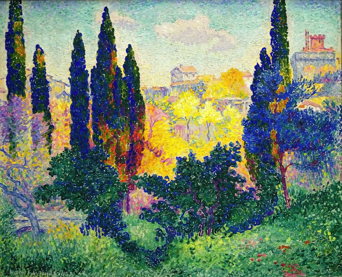 Henri-Edmond Cross in Antibes: The Neo-Impressionist Master's Mediterranean Vision - The Cypresses at Cagnes by Henri-Edmond Cross
