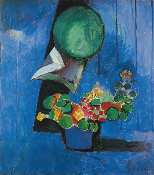 Henri Matisse 52 Print: A Collector's Guide to the Artist's Iconic Works - FLOWERS AND CERAMIC PLATE 1913 by Henri Matisse