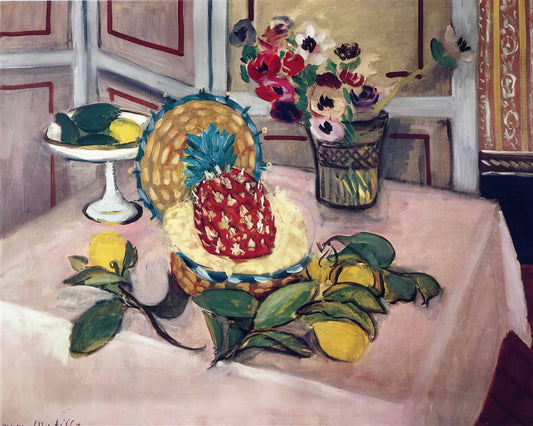 Henri Matisse Desenio: The Master of Drawing and Color in Modern Art - STILL LIFE WITH PINEAPPLES 1 by Henri Matisse