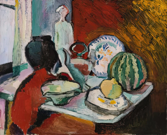 Henri Matisse Etchings: The Master's Intimate Exploration of Line and Form - DISHES AND MELON 1907 by Henri Matisse