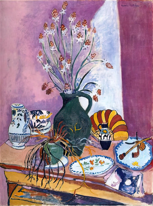 Henri Matisse Framed Canvas Print: A Curator's Guide to Museum-Quality Art in Your Home - STILL LIFE WITH FLOWERS by Henri Matisse