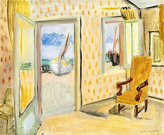 Henri Matisse Goldfish Poster: A Masterpiece of Color and Composition for Your Space - INTERIOR OPEN DOOR 1920 by Henri Matisse