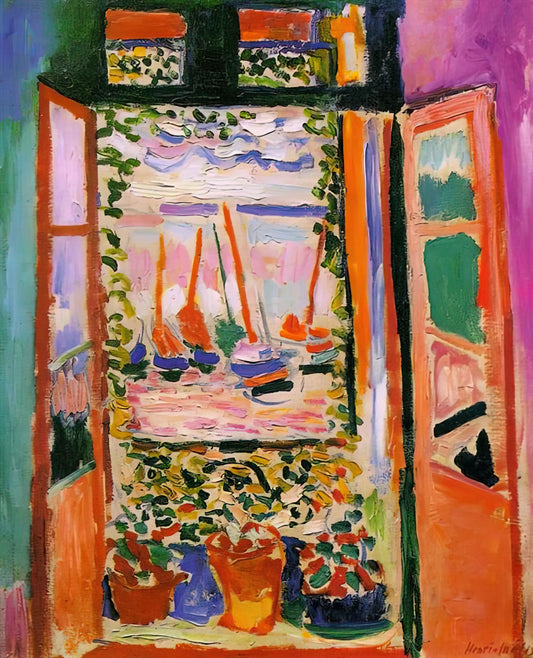 Henri Matisse Les Jockeys Camouflés: Decoding the Master's Equestrian Vision - OPEN WINDOW COLLIOURE 1905 by Henri Matisse