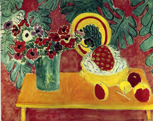 Henri Matisse: The Master of Color, Form, and Modernist Revolution - PINEAPPLE AND ANEMONES 1940 by Henri Matisse