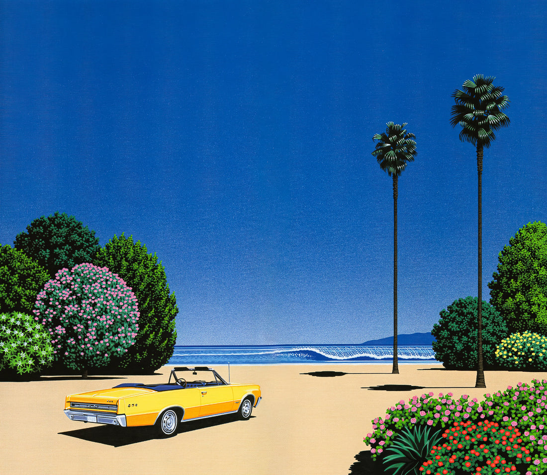 Hiroshi Nagai Paintings: The Dreamlike World of Japanese City Pop Art - Sweet Breeze Alt Coastline at Lover’s Point by Hiroshi Nagai