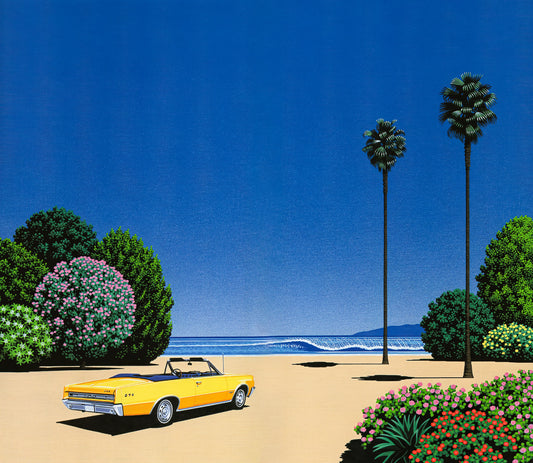 Hiroshi Nagai Paintings: The Dreamlike World of Japanese City Pop Art - Sweet Breeze Alt Coastline at Lover’s Point by Hiroshi Nagai