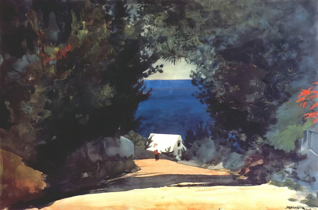 Hurricane, Bahamas: Winslow Homer's Masterpiece of Nature's Fury - ROAD IN BERMUDA by Winslow Homer
