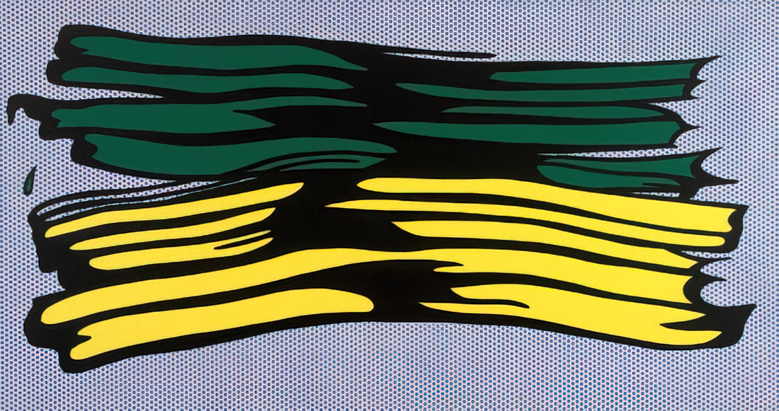 In the Car Roy Lichtenstein Poster: A Pop Art Icon for Modern Spaces - YELLOW AND GREEN BRUSHSTROKES 1966 0 by Roy Lichtenstein