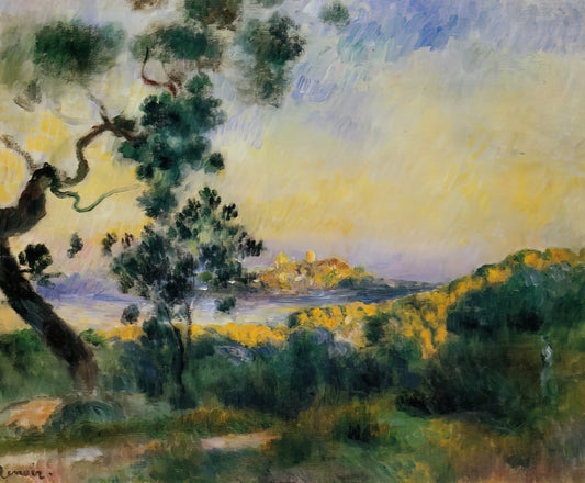In the Meadow by Renoir: A Masterpiece of Impressionist Joy and Light - View of Antibes by Pierre-Auguste Renoir