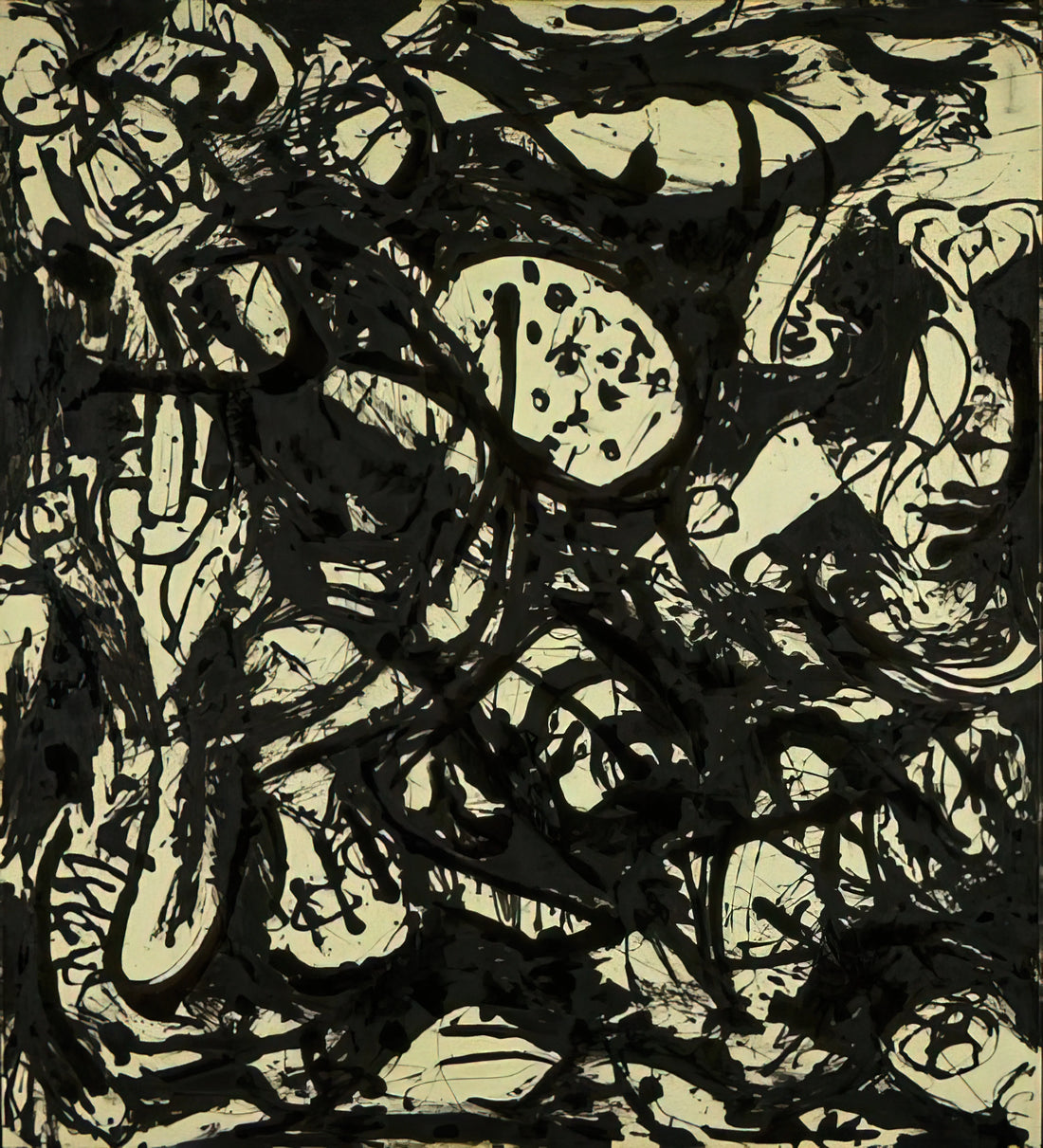 Jackson Pollock 1A: Decoding the Masterpiece of Abstract Expressionism - BLACK WHITE NUMBER 20 1951 by Jackson Pollock