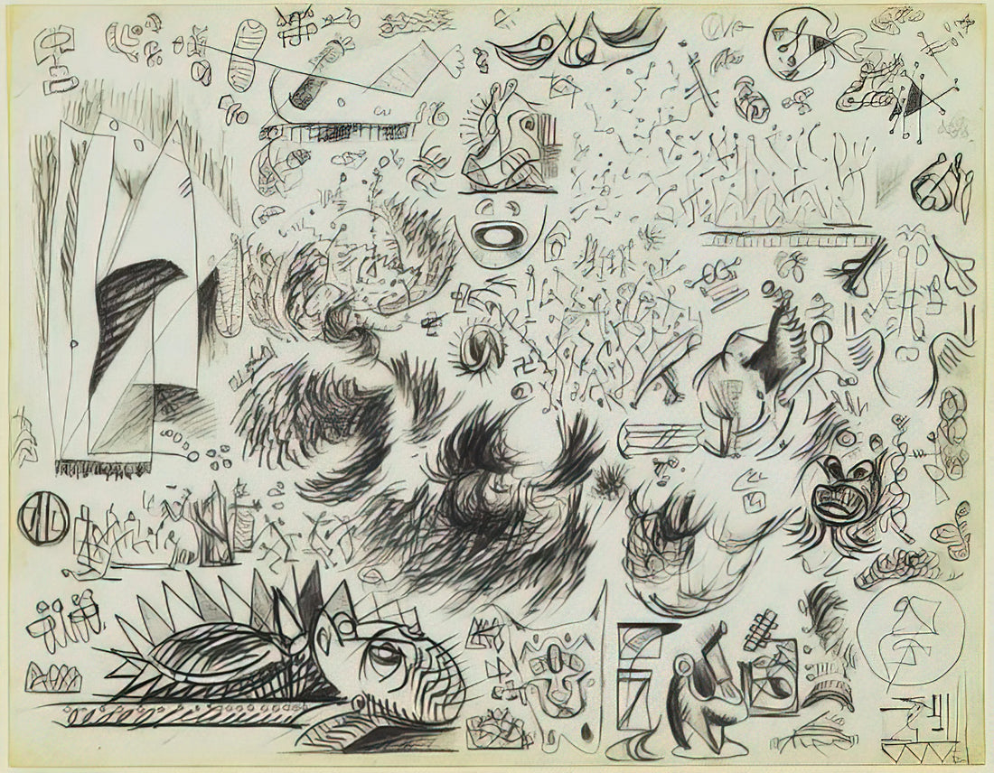 Jackson Pollock: The Enduring Legacy of a Contemporary Art Revolutionary - SHEET OF STUDIES 1941 by Jackson Pollock