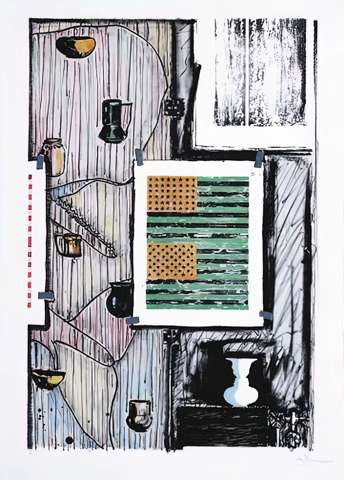 Jasper Johns Canvas: Decoding the Master of Modern American Art - VENTRILOQUIST ULAE 235 by Jasper Johns