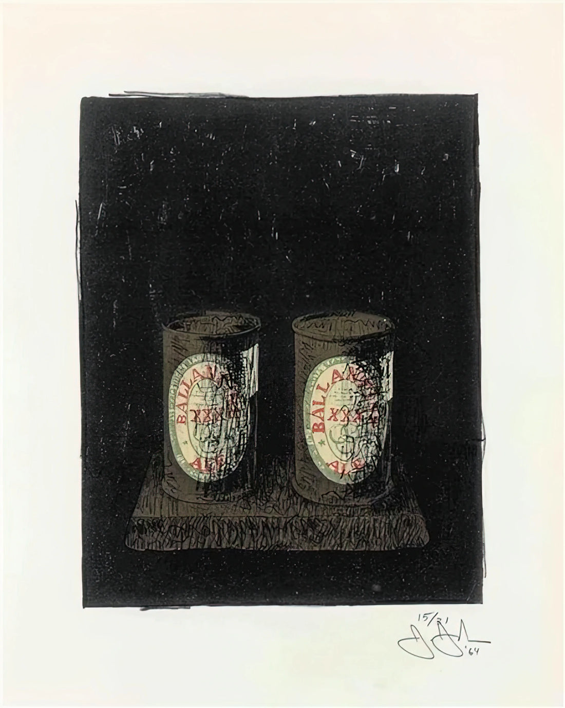 Jasper Johns Framed Art Print: A Collector's Guide to Iconic American Art - ALE CANS 1964 1 by Jasper Johns
