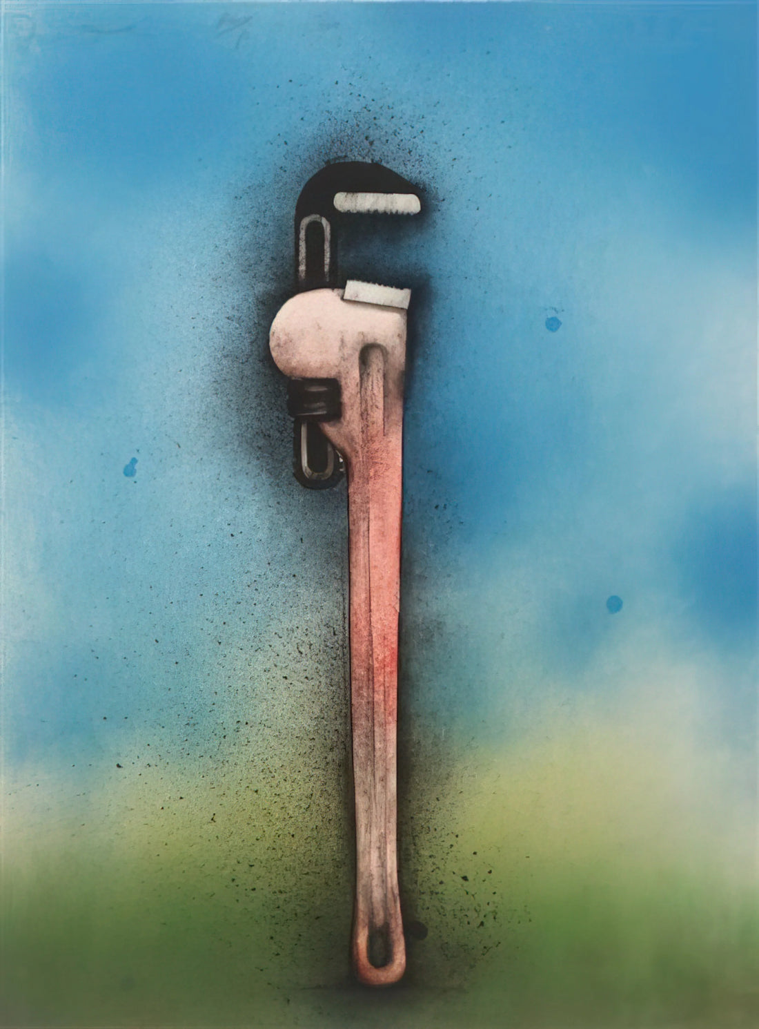 Jim Dine Art Prints: A Collector's Guide to the Pop Art Pioneer's Iconic Imagery - BIG RED WRENCH IN A LANDSCAPE 1973 by Jim Dine