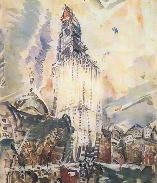 John Marin Brushed Aluminum Print: Modernist Masterpieces on Contemporary Metal - Woolworth Building No. 28 - 1912 by John Marin