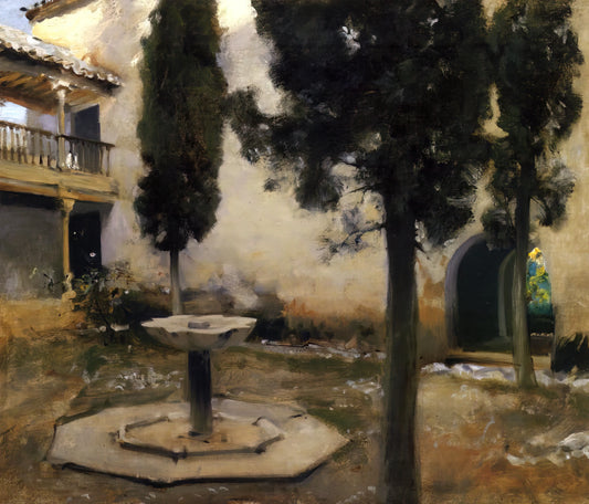John Singer Sargent Paintings: The Master of Light, Portraiture, and Modern Elegance - Alhambra, Patio de la Reja by John Singer Sargent