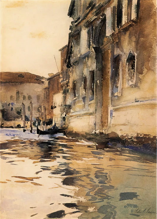 John Singer Sargent Print: A Collector's Guide to Museum-Quality Reproductions - Venetian Canal, Palazzo Corner by John Singer Sargent