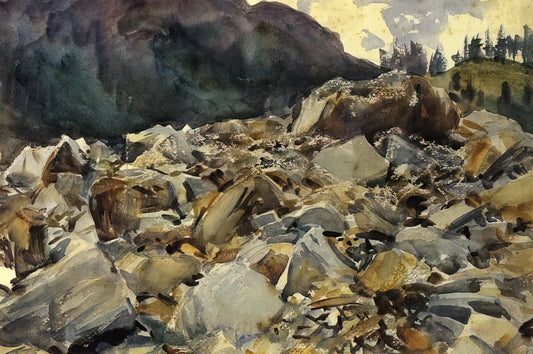 John Singer Sargent and Claude Monet: A Study in Contrasts and Artistic Kinship - Purtud, Alpine Scene and Boulders by John Singer Sargent