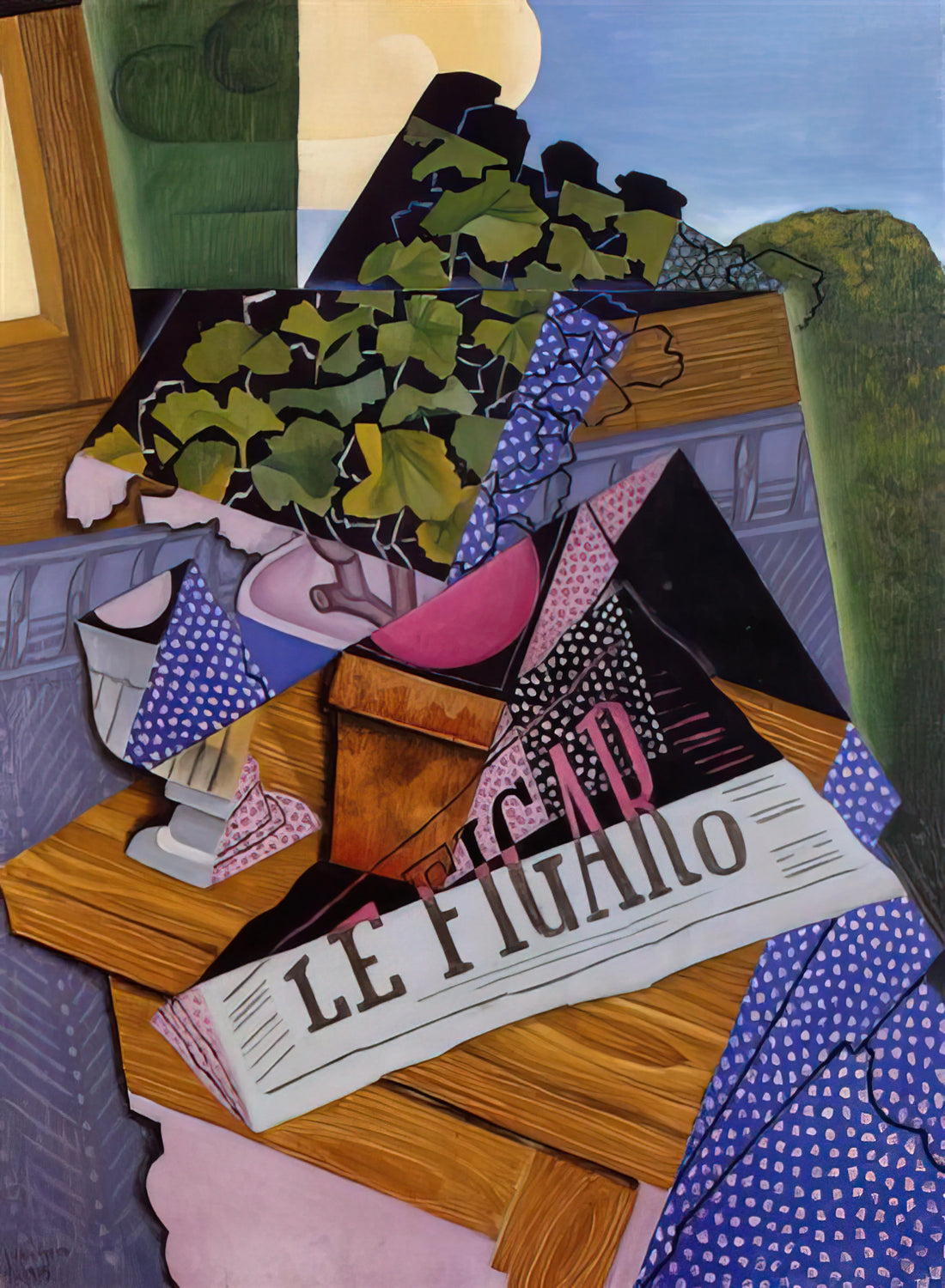 Juan Gris Canvas: The Architect of Synthetic Cubism in Modern Art - A POT OF GERANIUMS 1915 by Juan Gris
