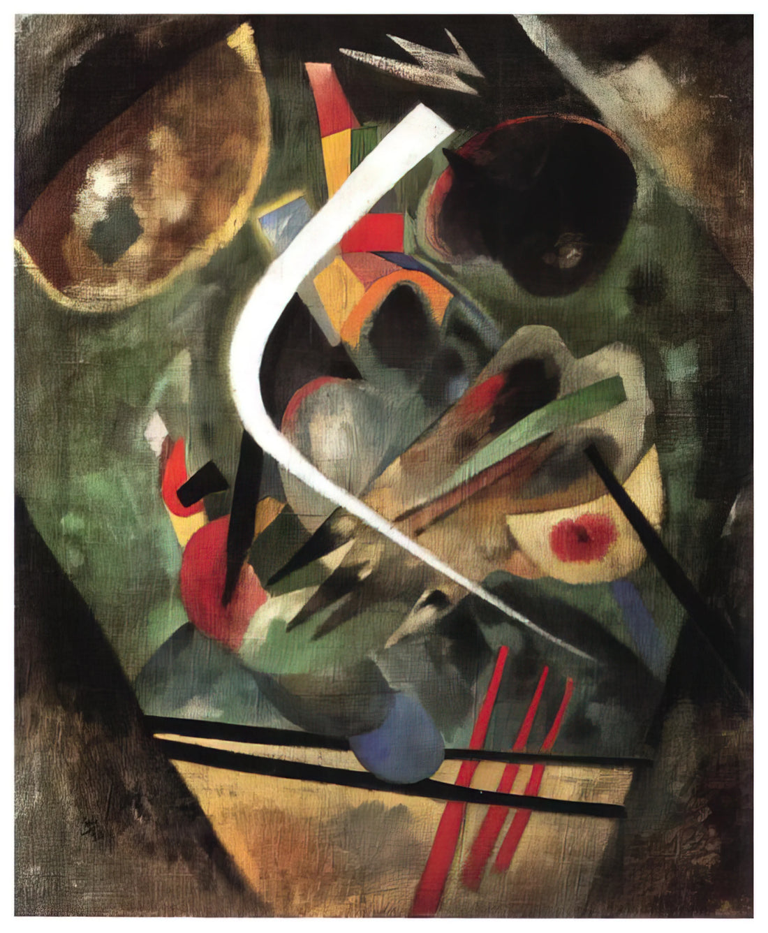 Kandinsky Art and Framing: A Curator's Guide to Displaying Abstract Masterpieces - WHITE STROKE 1920 by Wassily Kandinsky