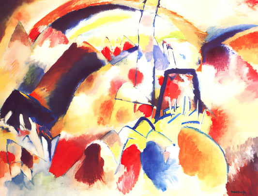 Kandinsky Poster: The Abstract Pioneer's Visual Symphony in Modern Decor - LANDSCAPE WITH RED SPOTS 1913 by Wassily Kandinsky