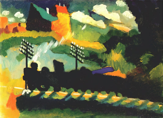 Kandinsky Sculptures: The Overlooked Dimension of a Modernist Master - MURNAU VIEW WITH RAILWAY AND CASTLE 1909 by Wassily Kandinsky