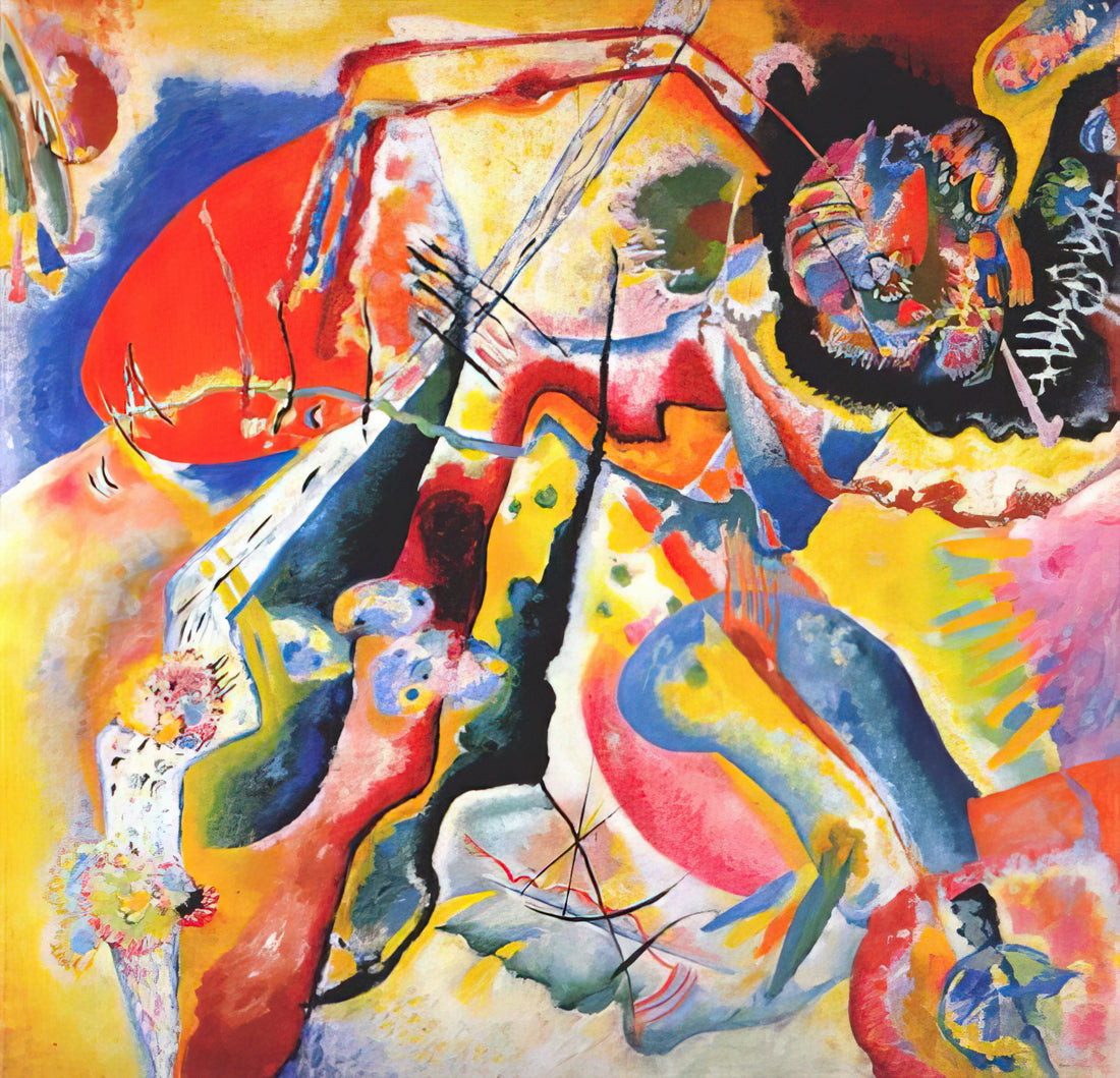 Kandinsky Winter: Exploring the Abstract Master's Frosty Vision - PAINTING WITH RED SPOT 1914 by Wassily Kandinsky