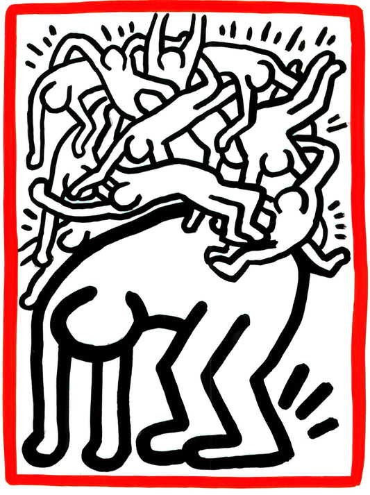 Keith Haring Large Canvas: A Collector's Guide to Iconic Pop Art Scale - FIGHT AIDS WORLDWIDE 1990 by Keith Haring