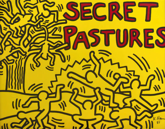 Keith Haring Love Print: A Symbol of Joy, Activism, and Timeless Connection - A POSTER FOR THE BILL T JONES AND ARNIE ZANE PERFORMANCE PIECE SECRET PASTURES 1984 by Keith Haring