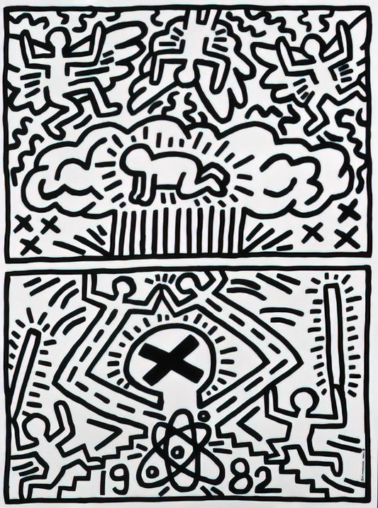 Keith Haring Prints on Etsy: A Collector's Guide to Authenticity, Value, and Style - ANTI NUCLEAR RALLY 1982 by Keith Haring
