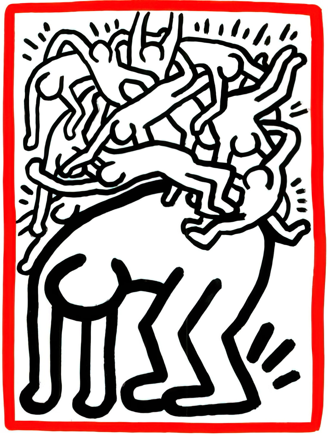 Keith Haring Retrospect Print: A Vibrant Legacy in Art and Collecting - FIGHT AIDS WORLDWIDE 1990 by Keith Haring