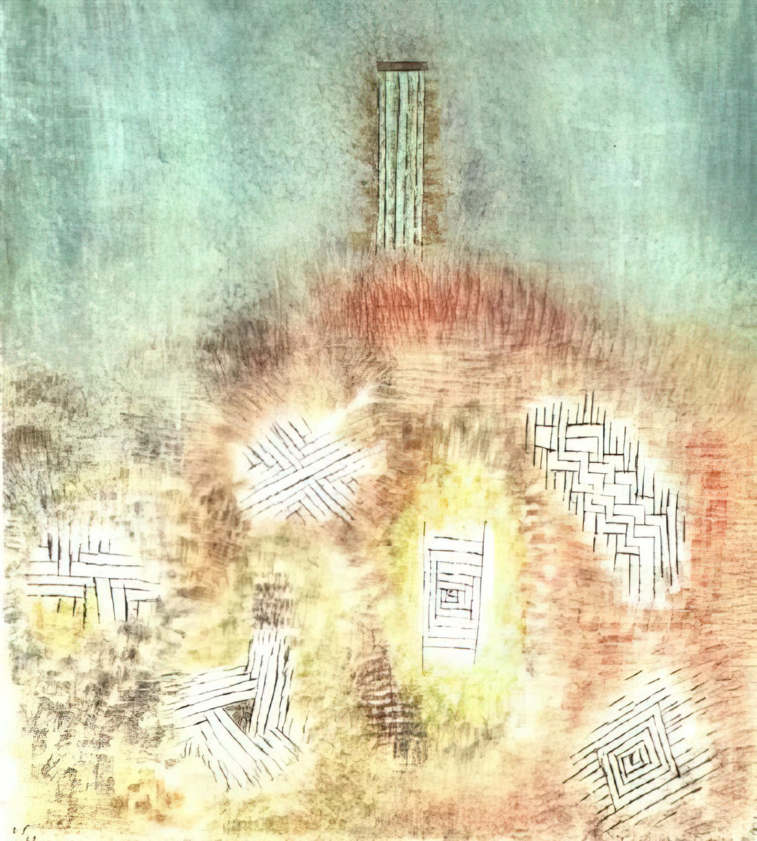 Klee Cat: The Whimsical Feline Symbolism in Paul Klee's Artistic Universe - THE COLUMN 1926 by Paul Klee
