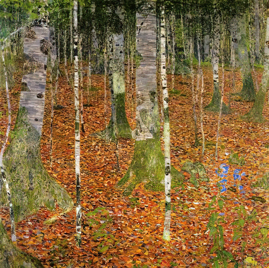 Klimt Birch Forest Print: A Guide to the Artist's Hypnotic Woodland Masterpiece - FARMHOUSE WITH BIRCH TREES 1903 by Gustav Klimt