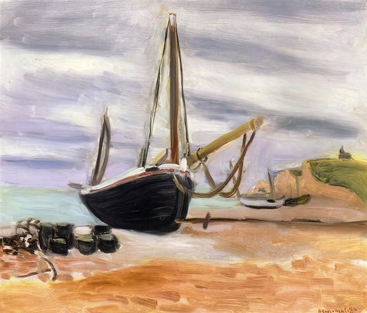 La Gerbe Print: Henri Matisse's Celebrated Cut-Out Masterpiece - BOATS AT ETRETAT 1920 by Henri Matisse