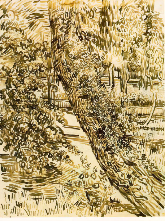 La Mousmé: Van Gogh's Portrait of Youth and Japanese Influence - Tree with Ivy in the Asylum Garden by Vincent van Gogh