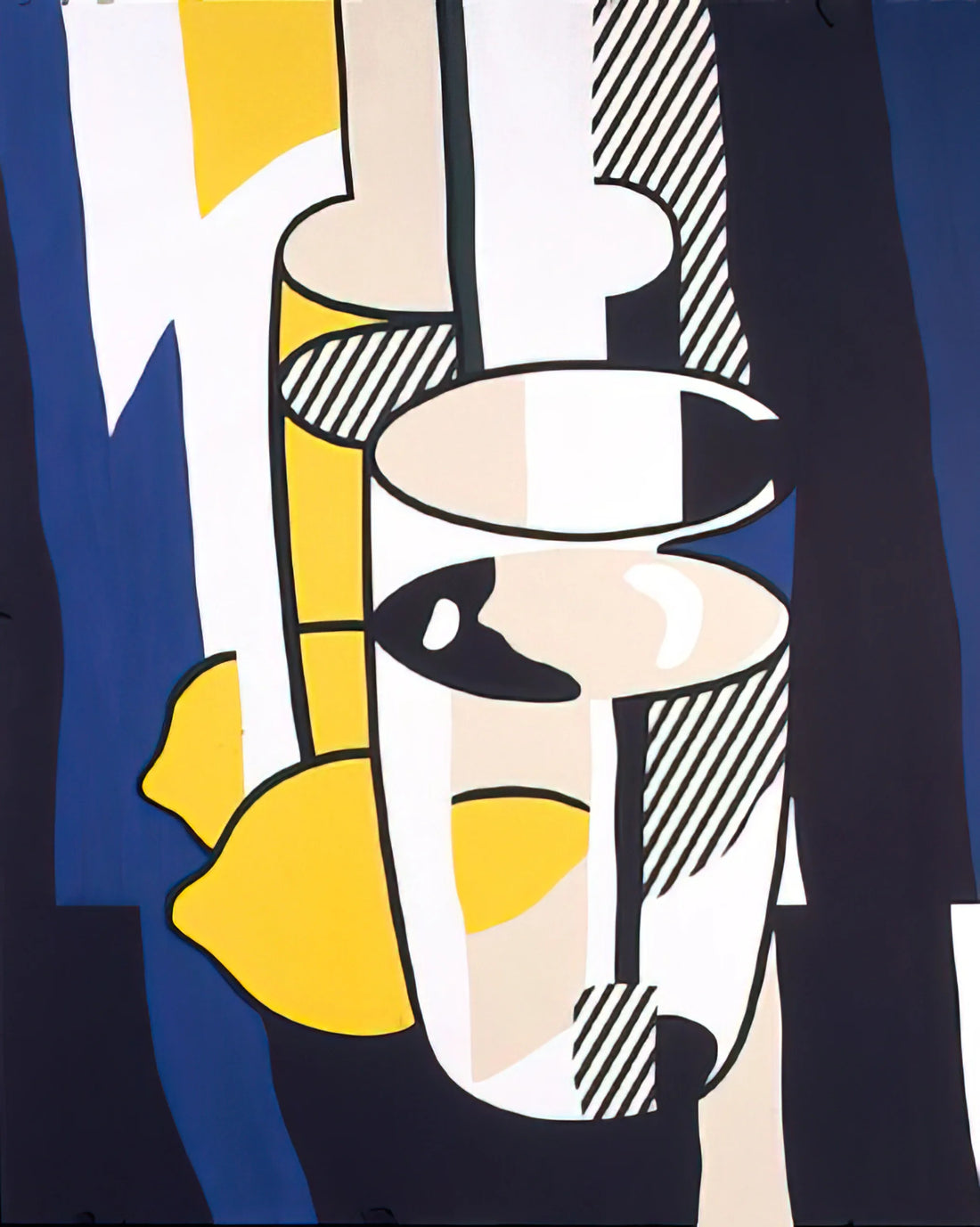 Large Roy Lichtenstein Prints: A Collector's Guide to Pop Art Masterpieces - GLASS AND LEMON IN A MIRROR 1974 by Roy Lichtenstein