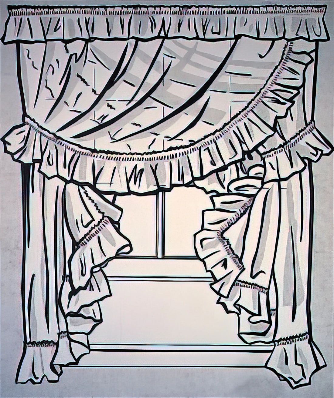 Large Roy Lichtenstein Prints: A Collector's Guide to Pop Art Scale and Impact - CURTAINS 1962 by Roy Lichtenstein