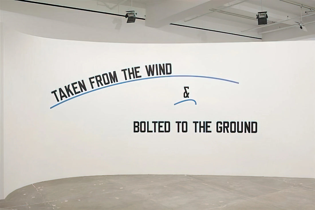 Lawrence Weiner Brushed Aluminum Print: The Art of Language in Material Form - Taken From the Wind... - 2009 by Lawrence Weiner