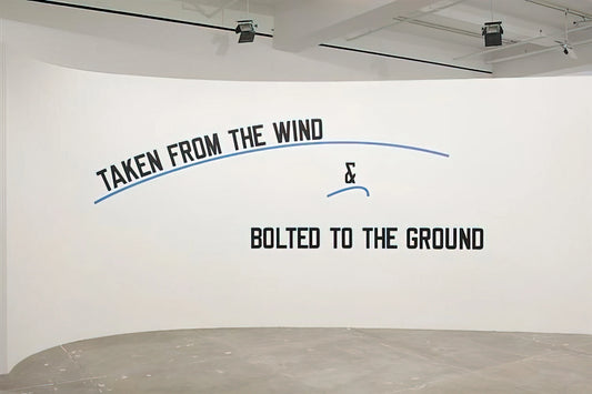 Lawrence Weiner Brushed Aluminum Print: The Art of Language in Material Form - Taken From the Wind... - 2009 by Lawrence Weiner