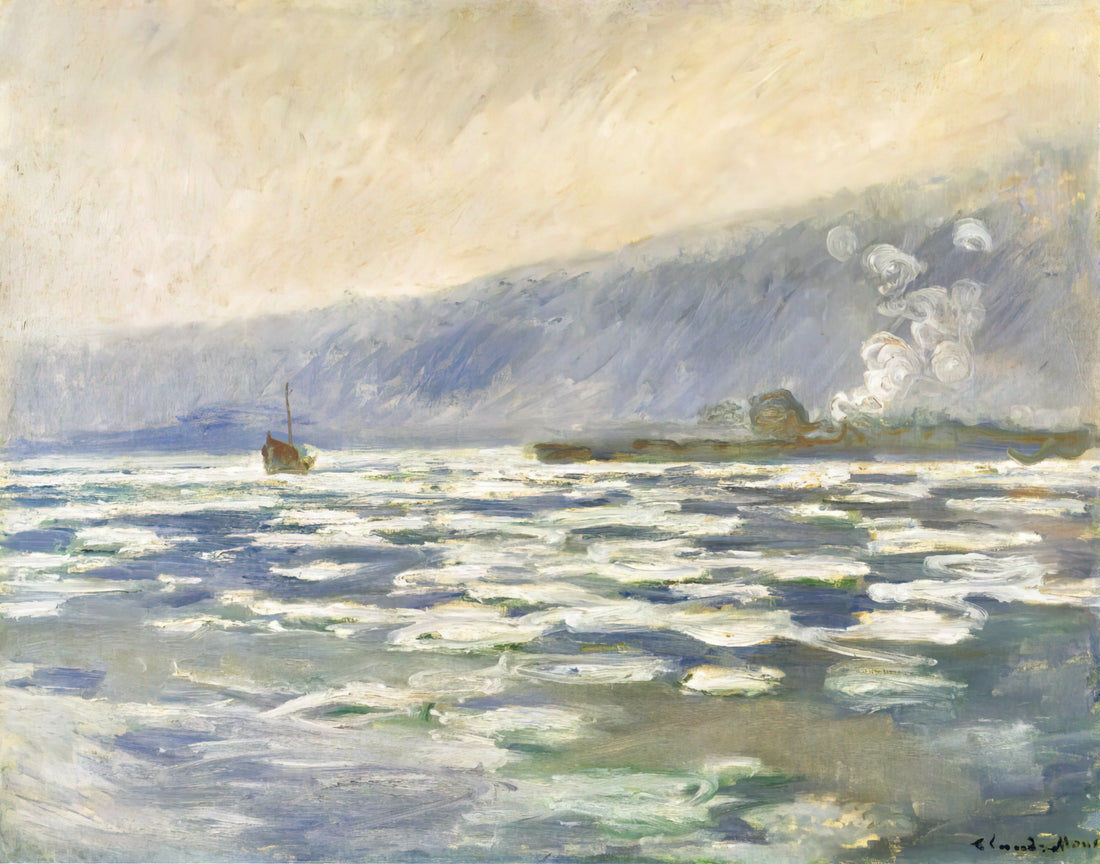 Le Grand Canal by Claude Monet: A Venetian Masterpiece of Light and Reflection - Ice, Lock Port Villez by claude monet