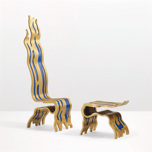 Lichtenstein Sunrise Print: A Pop Art Icon for Modern Collections - BRUSHSTROKE CHAIR AND OTTOMAN 1988 by Roy Lichtenstein